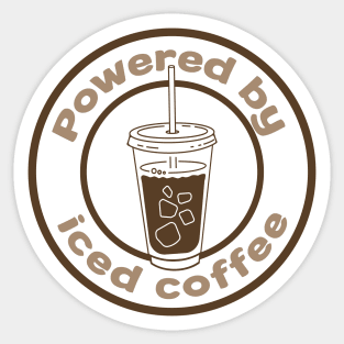 Powered by iced coffee Sticker